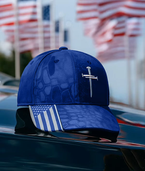 Adjustable Jesus 3 Nail Cross Hat🎁With Free 4" Decal