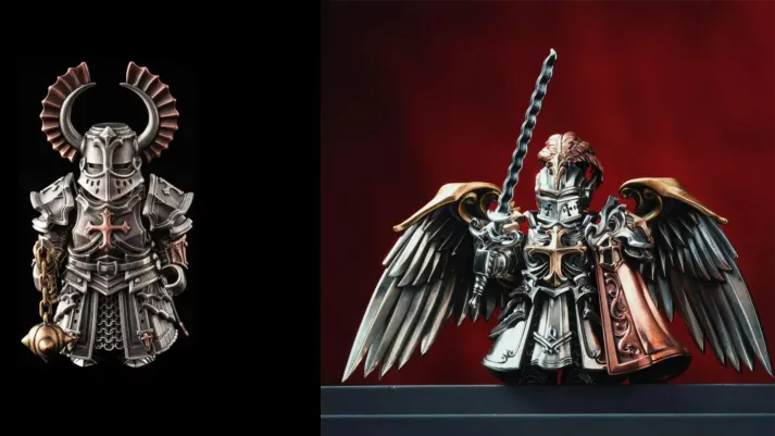 Sunshinecraft® Handcrafted Crusader and Crimson Templar statue