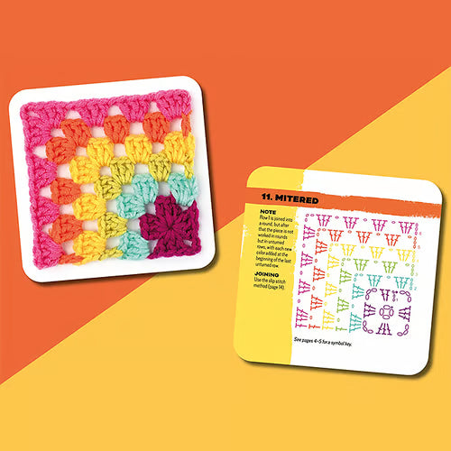 【50 Unique Designs】Granny Square Crochet Card Set