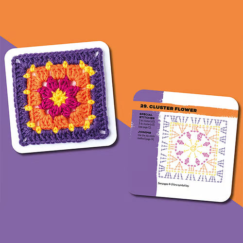 【50 Unique Designs】Granny Square Crochet Card Set