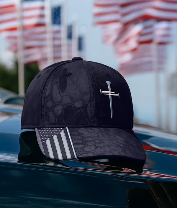 Adjustable Jesus 3 Nail Cross Hat🎁With Free 4" Decal