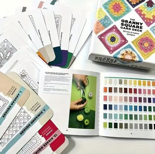 【50 Unique Designs】Granny Square Crochet Card Set