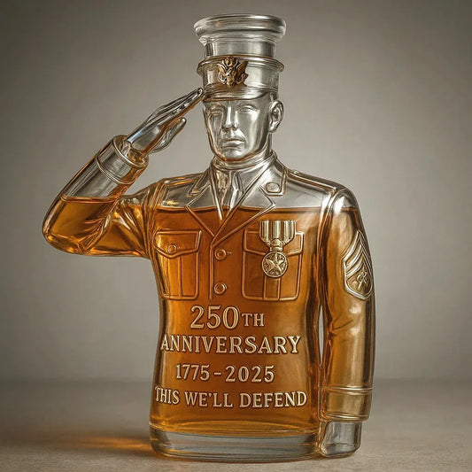 250th Anniversary Military Commemorative Veterans Salute Whiskey Bottle