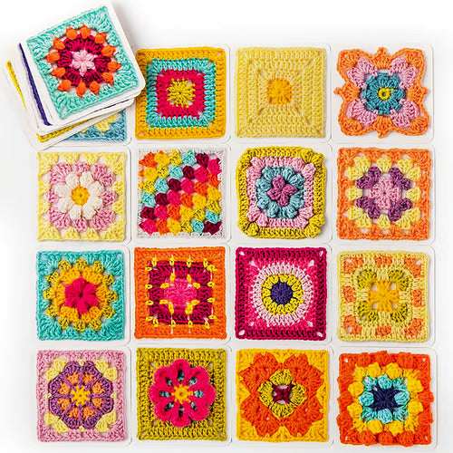 【50 Unique Designs】Granny Square Crochet Card Set