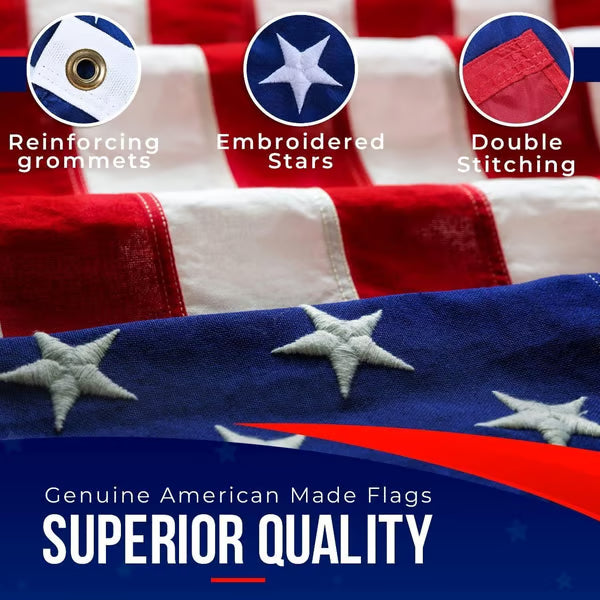 Premium Embroidered Stars American Flag