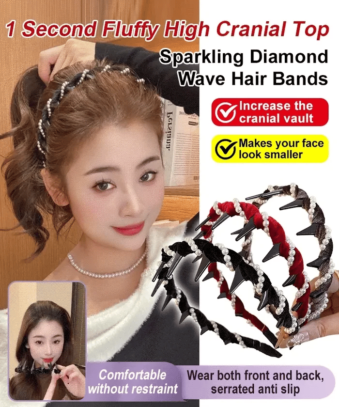 Retro High Skull Pearl Headband