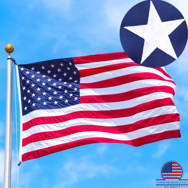 Premium Embroidered Stars American Flag