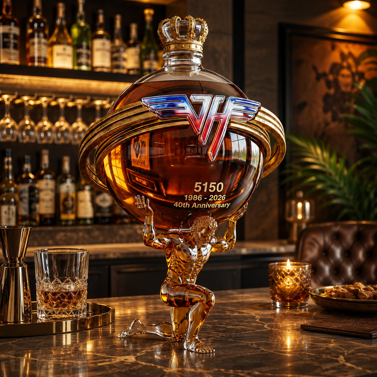 40th Anniversary Atlas 3D-Engraved Whiskey Decanter