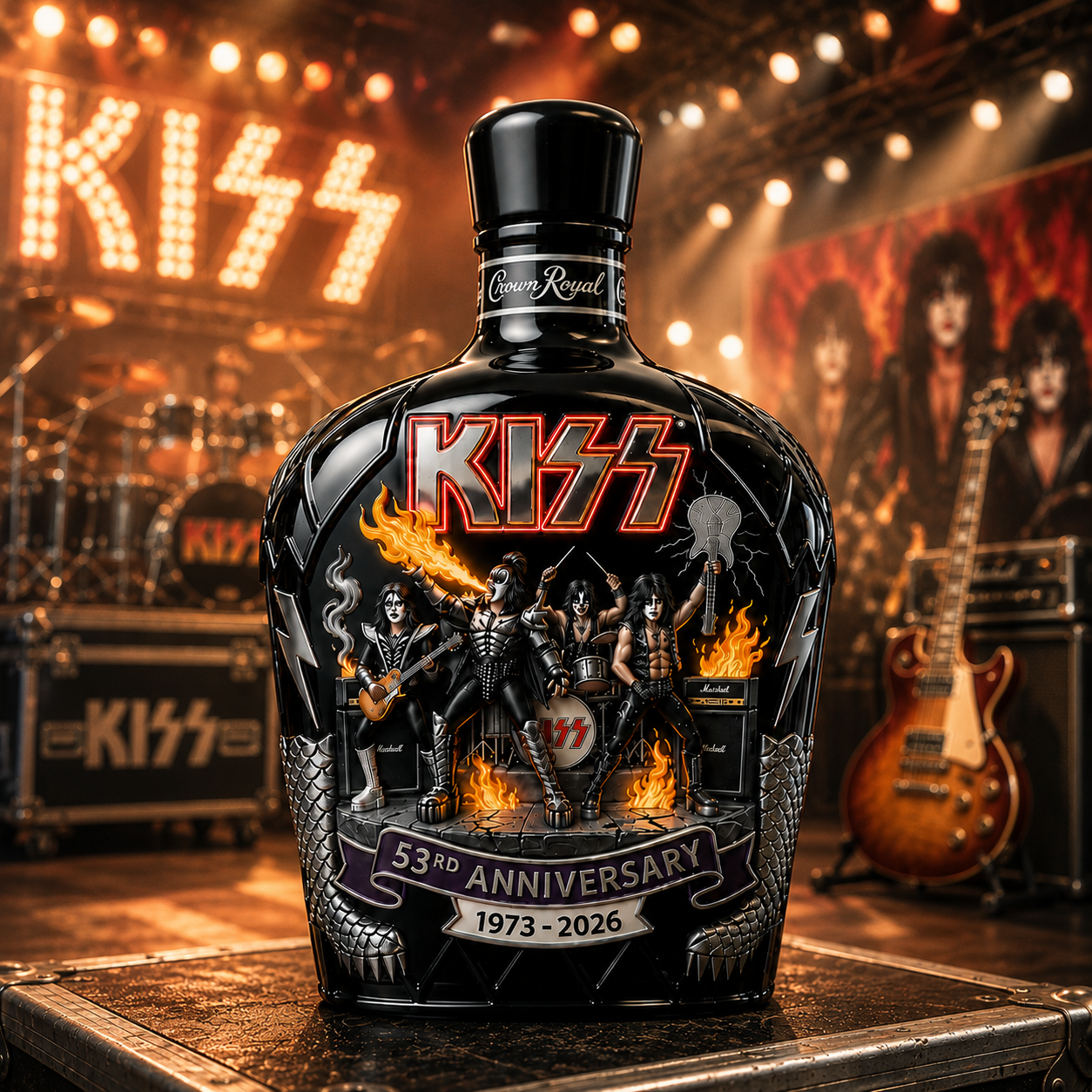 KISS 53rd Anniversary 1973–2026 Whiskey Bottle