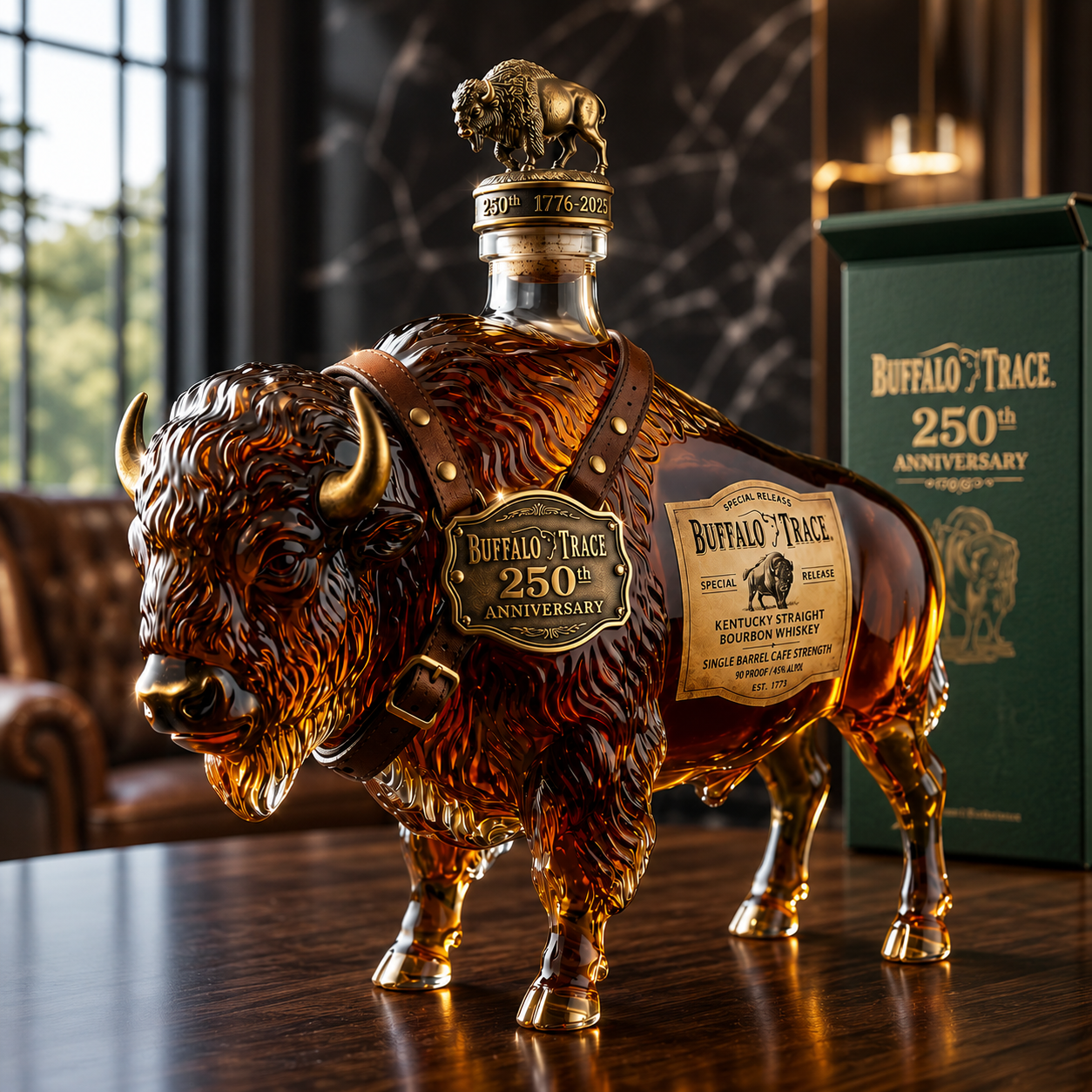 Buffalo Trace 250th Anniversary American Bison Whiskey Bottle