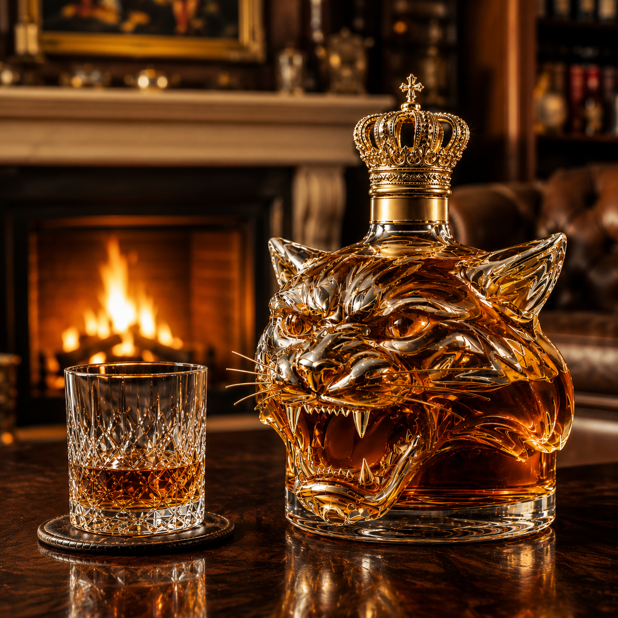 Tiger Whiskey Bottle