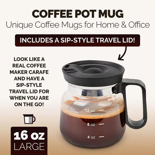 16 Oz Glass Coffee Mug – Coffee Pot Style