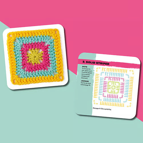 【50 Unique Designs】Granny Square Crochet Card Set