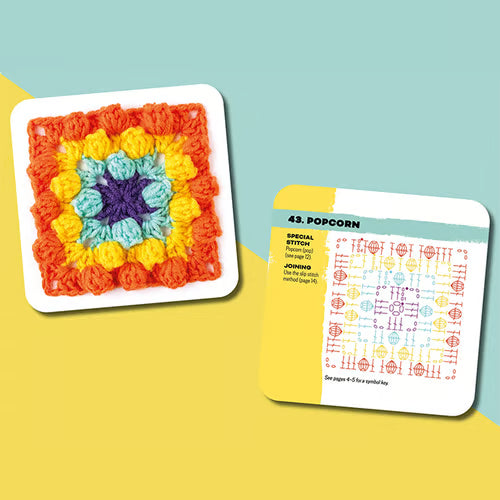【50 Unique Designs】Granny Square Crochet Card Set