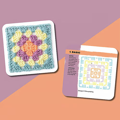 【50 Unique Designs】Granny Square Crochet Card Set