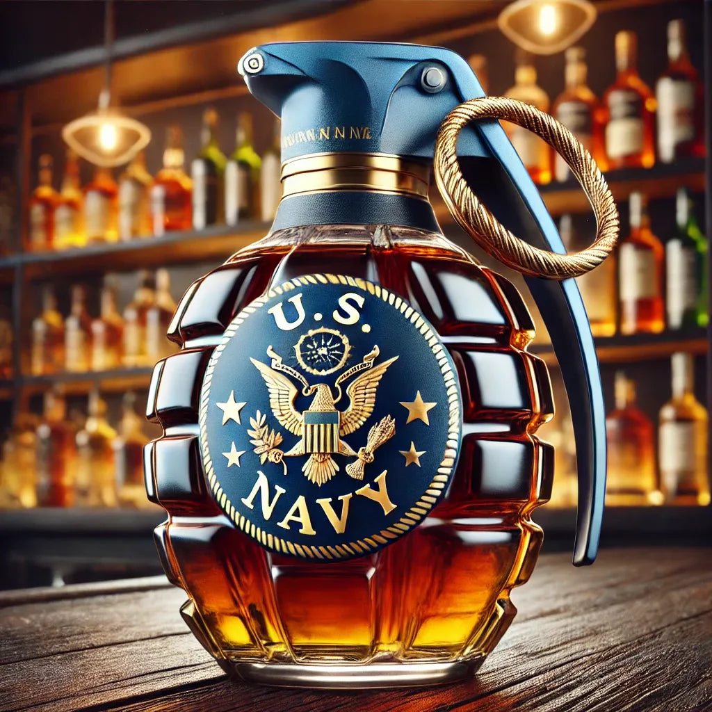 Military Hand  Whiskey Bottle