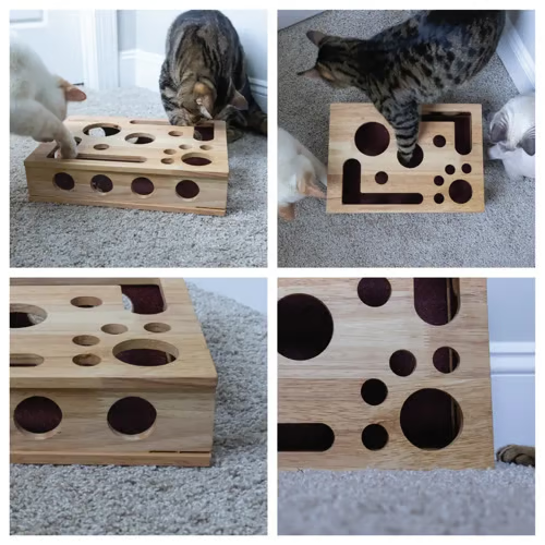 Cat Scratch Puzzle Enrichment Box: Nail File Stress Free Alternative to Clippers and Grinders