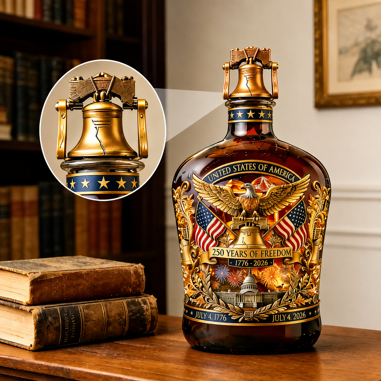 US 250th Anniversary Commemorative Whiskey Bottle