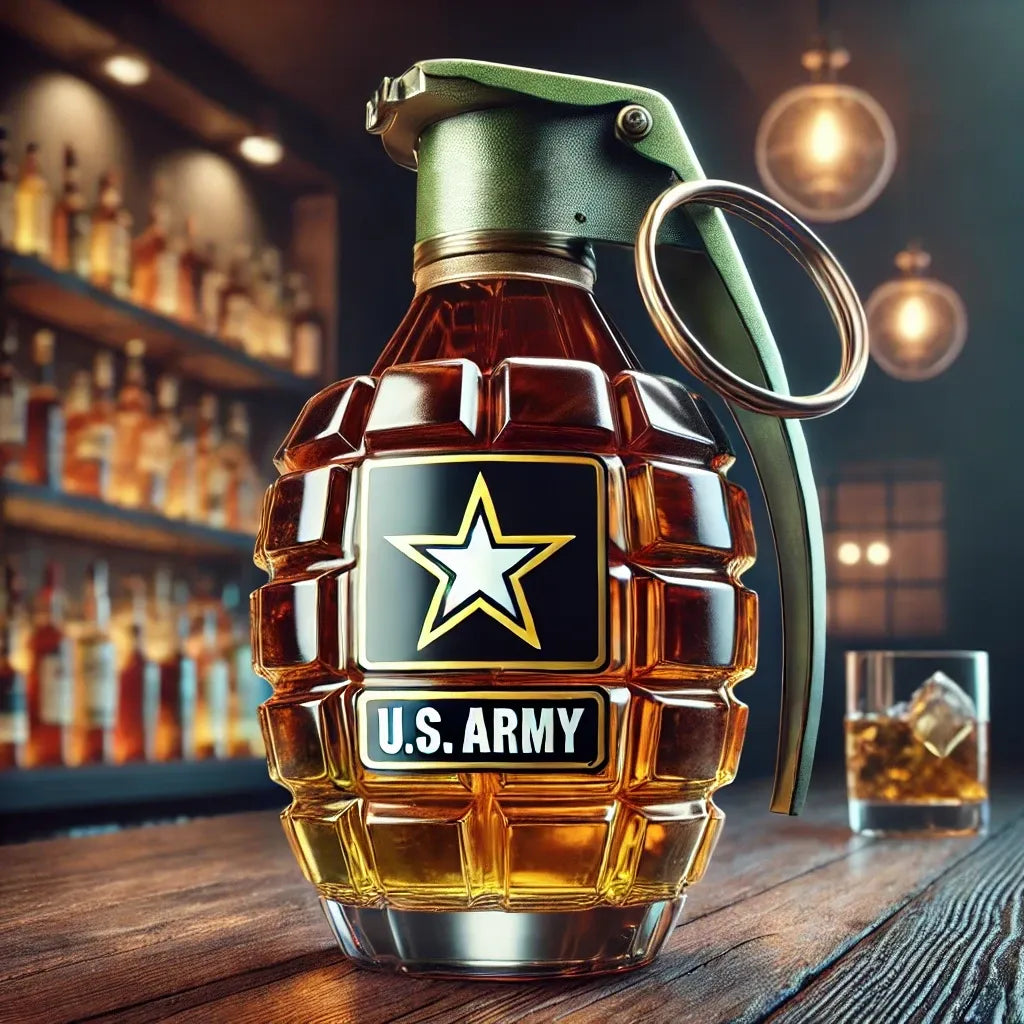 Military Hand  Whiskey Bottle