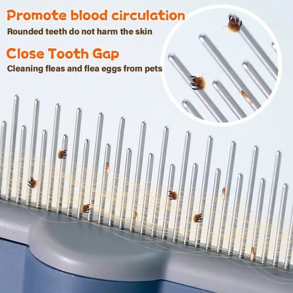 Self-cleaning Pet Flea Comb Grooming Brush