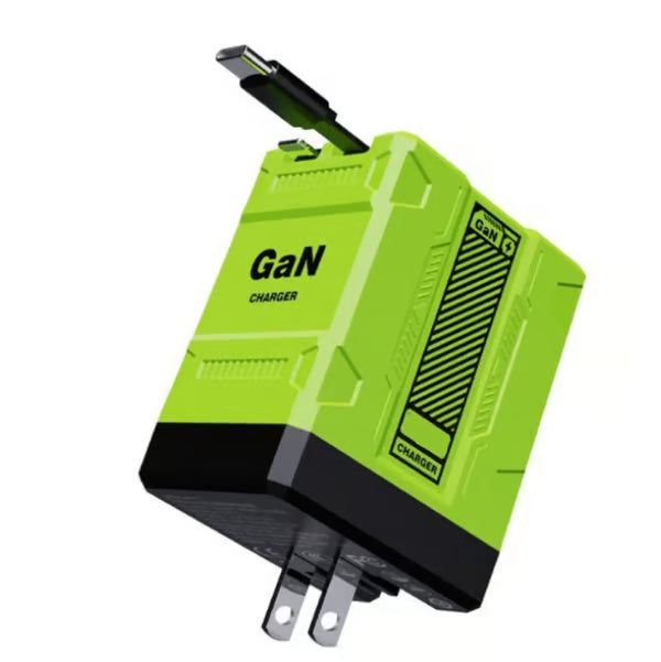 2-in-1 GaN PD3.0 Charger with Retractable Cables