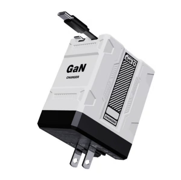 2-in-1 GaN PD3.0 Charger with Retractable Cables