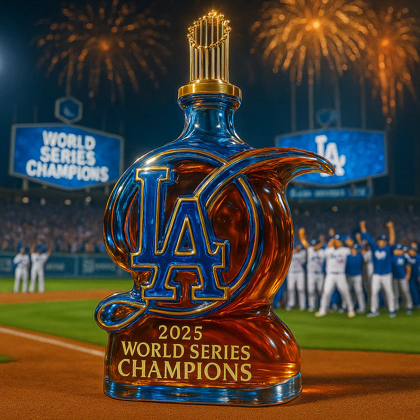 Los Angeles Dodgers 2025 World Series championship whiskey bottle
