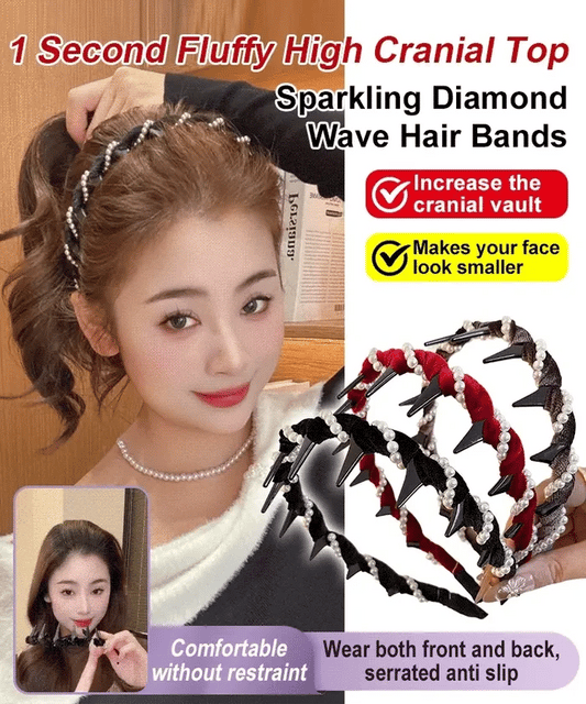 Retro High Skull Pearl Headband
