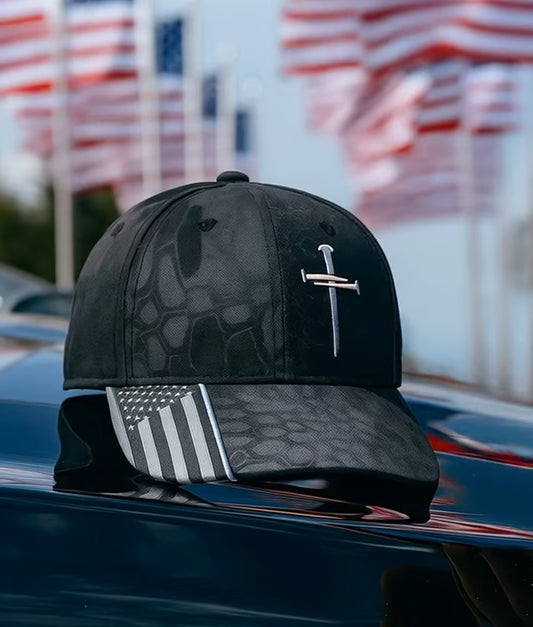 Adjustable Jesus 3 Nail Cross Hat🎁With Free 4" Decal