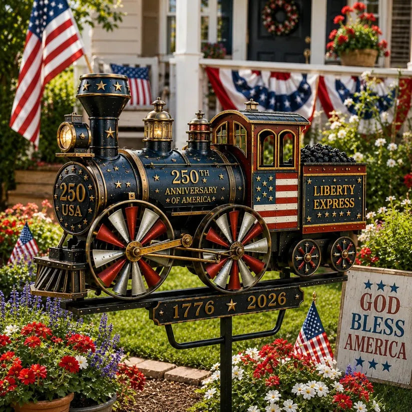 USA 250 “Liberty Express” Train Garden Wind Spinner