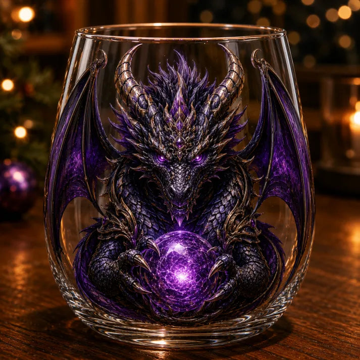3D Mythic Dragon Glass Art Cup