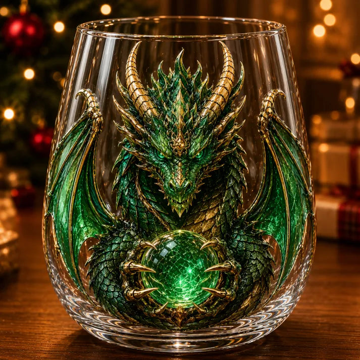 3D Mythic Dragon Glass Art Cup