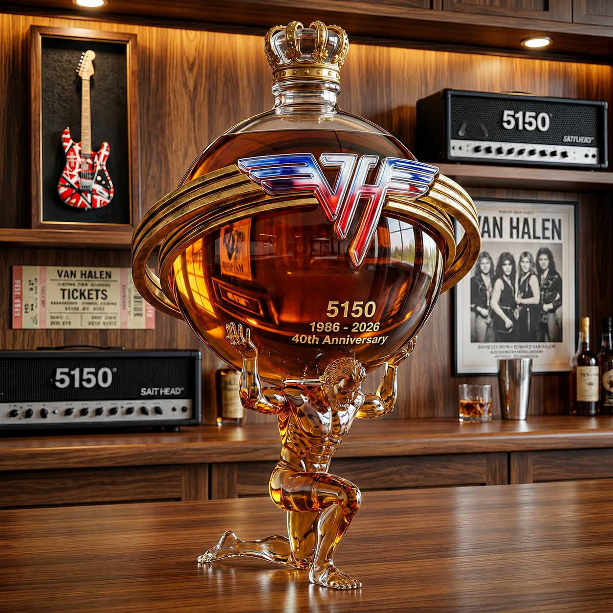40th Anniversary Atlas 3D-Engraved Whiskey Decanter