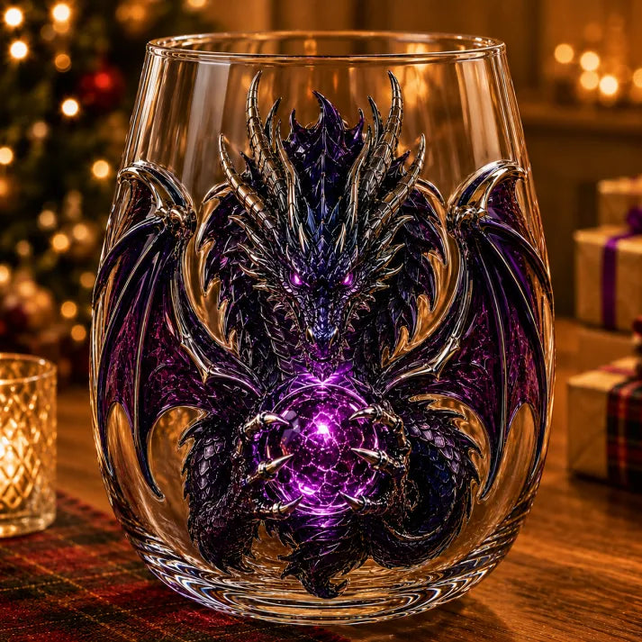 3D Mythic Dragon Glass Art Cup