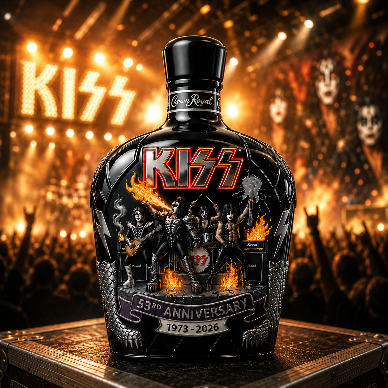 KISS 53rd Anniversary 1973–2026 Whiskey Bottle