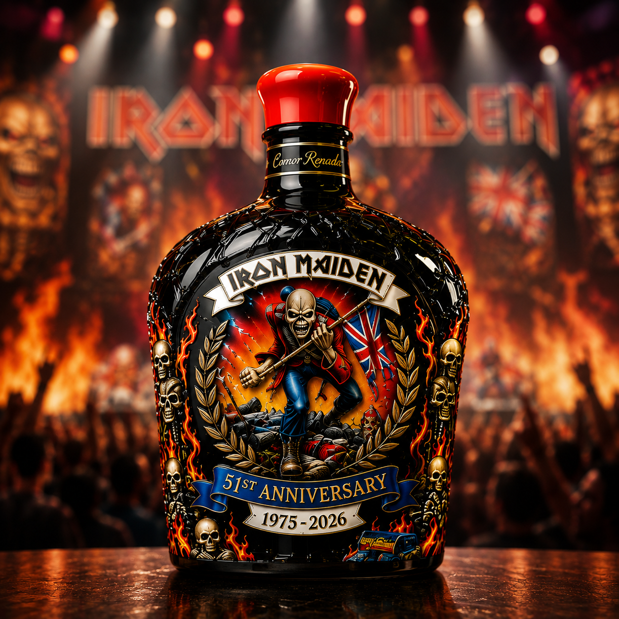 Iron Maiden 51st Anniversary 1975-2026 Whiskey Bottle