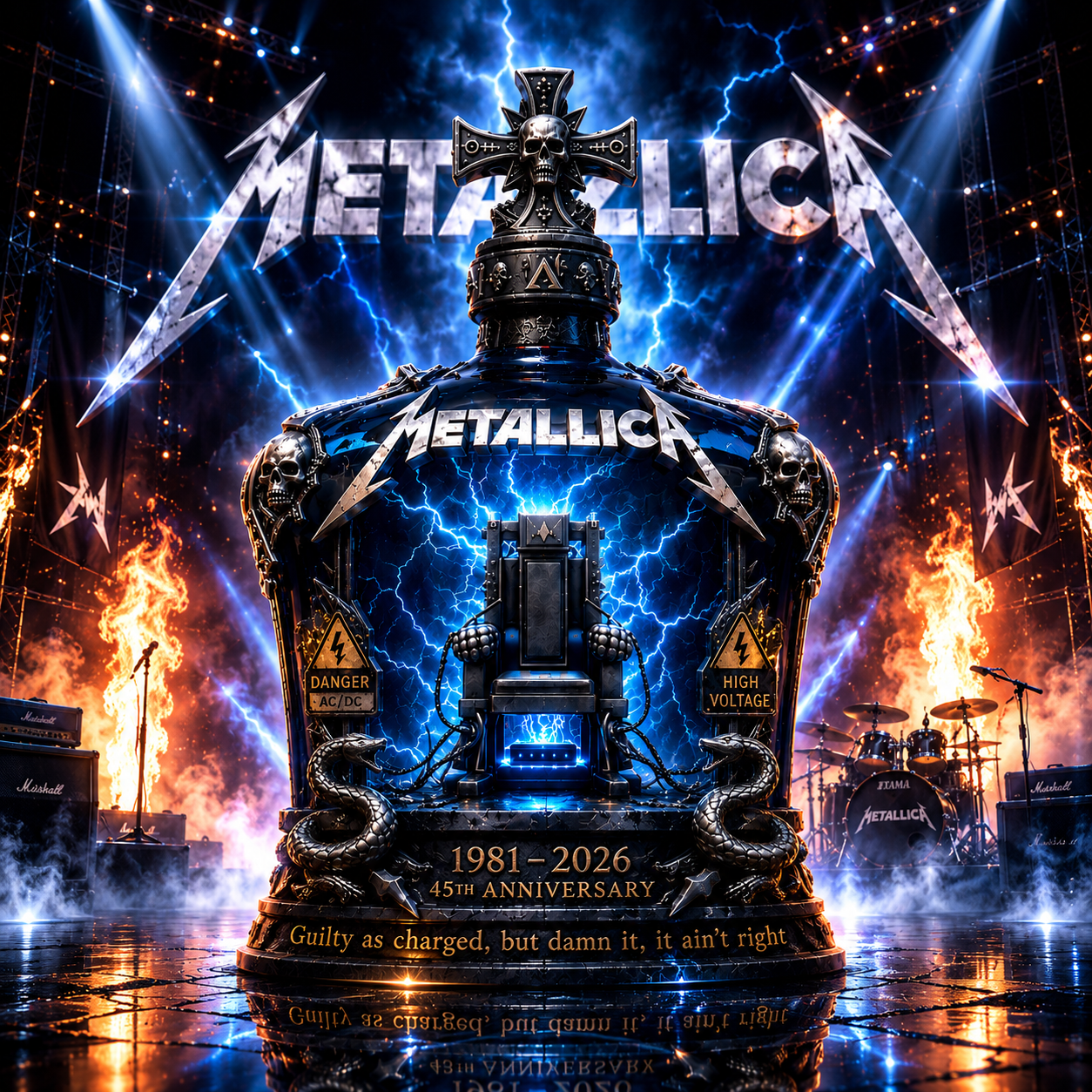 Metallica 45th Anniversary 1981–2026 Whiskey Bottle