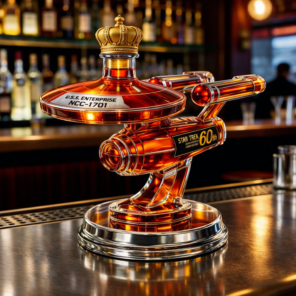 60th Anniversary USS Enterprise Whiskey Bottle