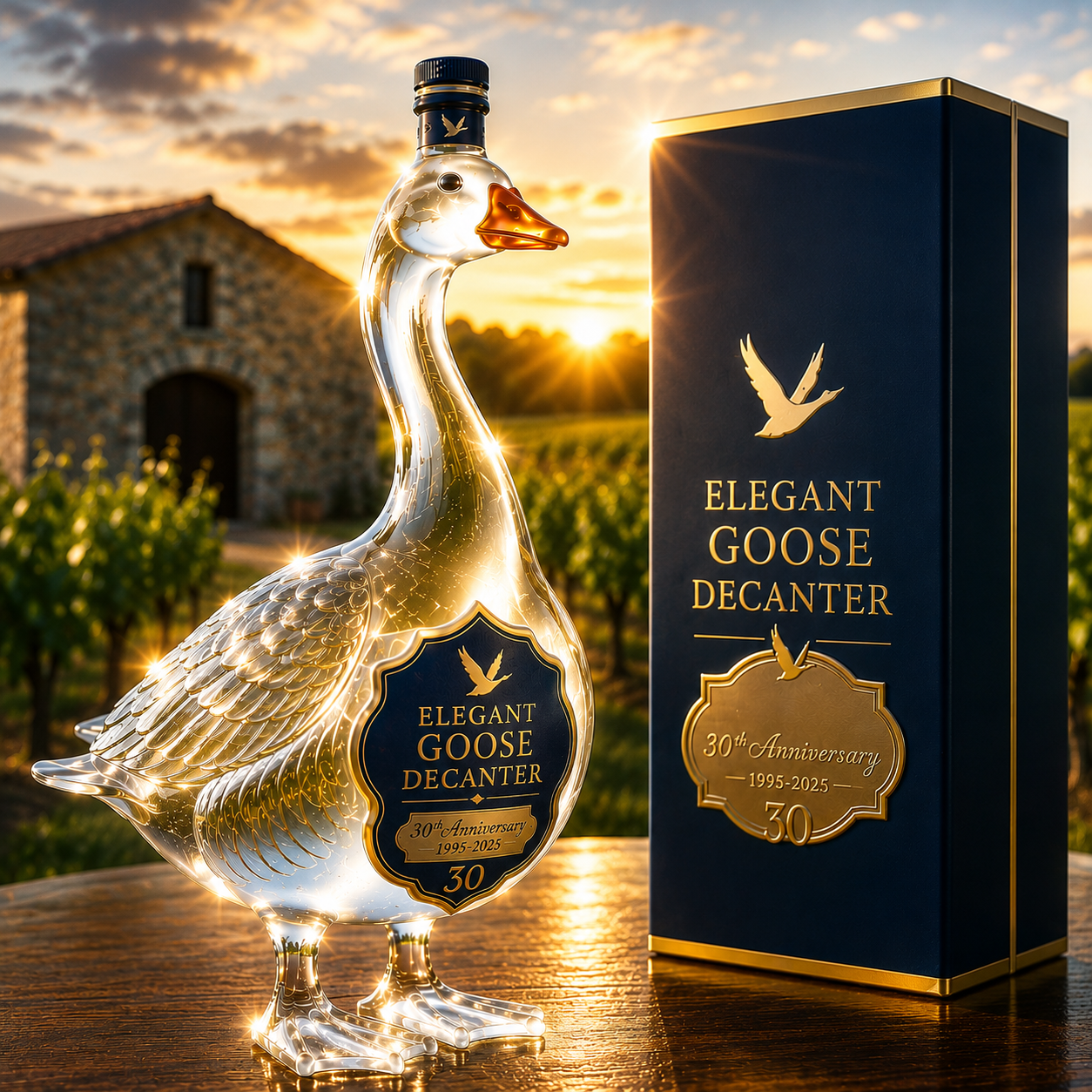 Elegant Goose 3D Sculpted Vodka Bottle