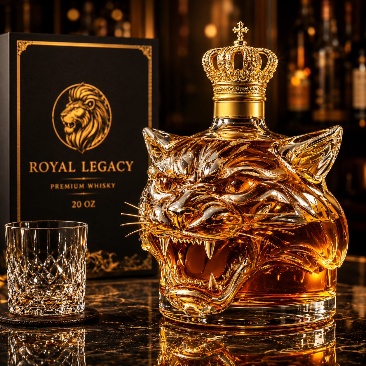 Tiger Whiskey Bottle