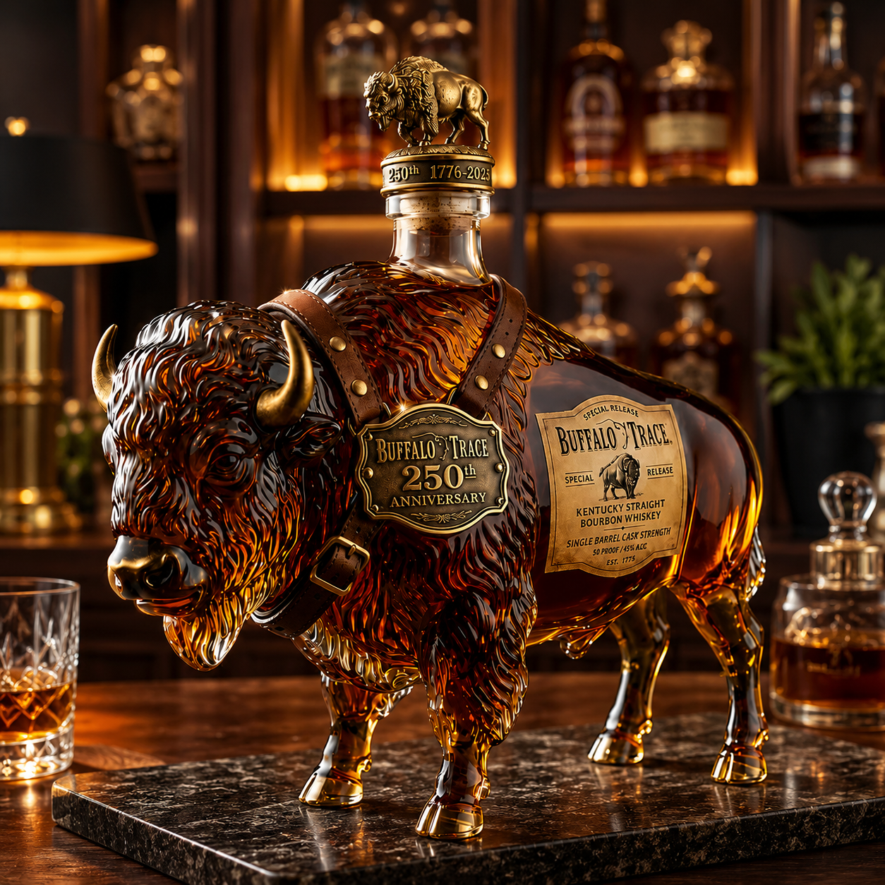 Buffalo Trace 250th Anniversary American Bison Whiskey Bottle