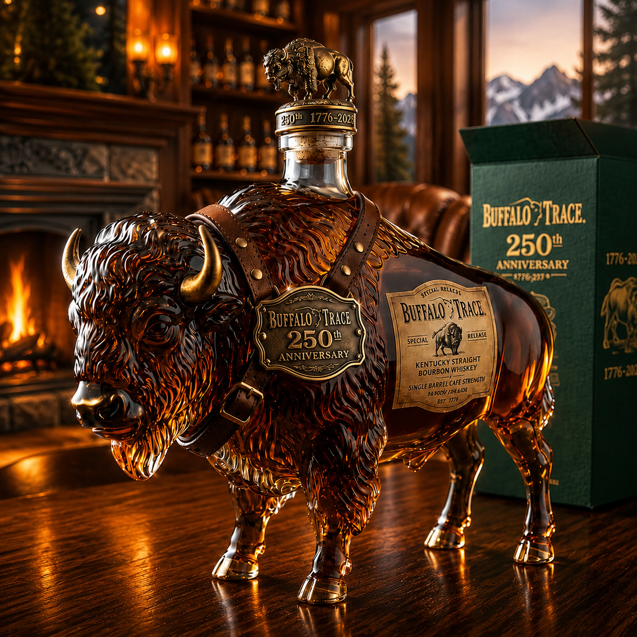 Buffalo Trace 250th Anniversary American Bison Whiskey Bottle