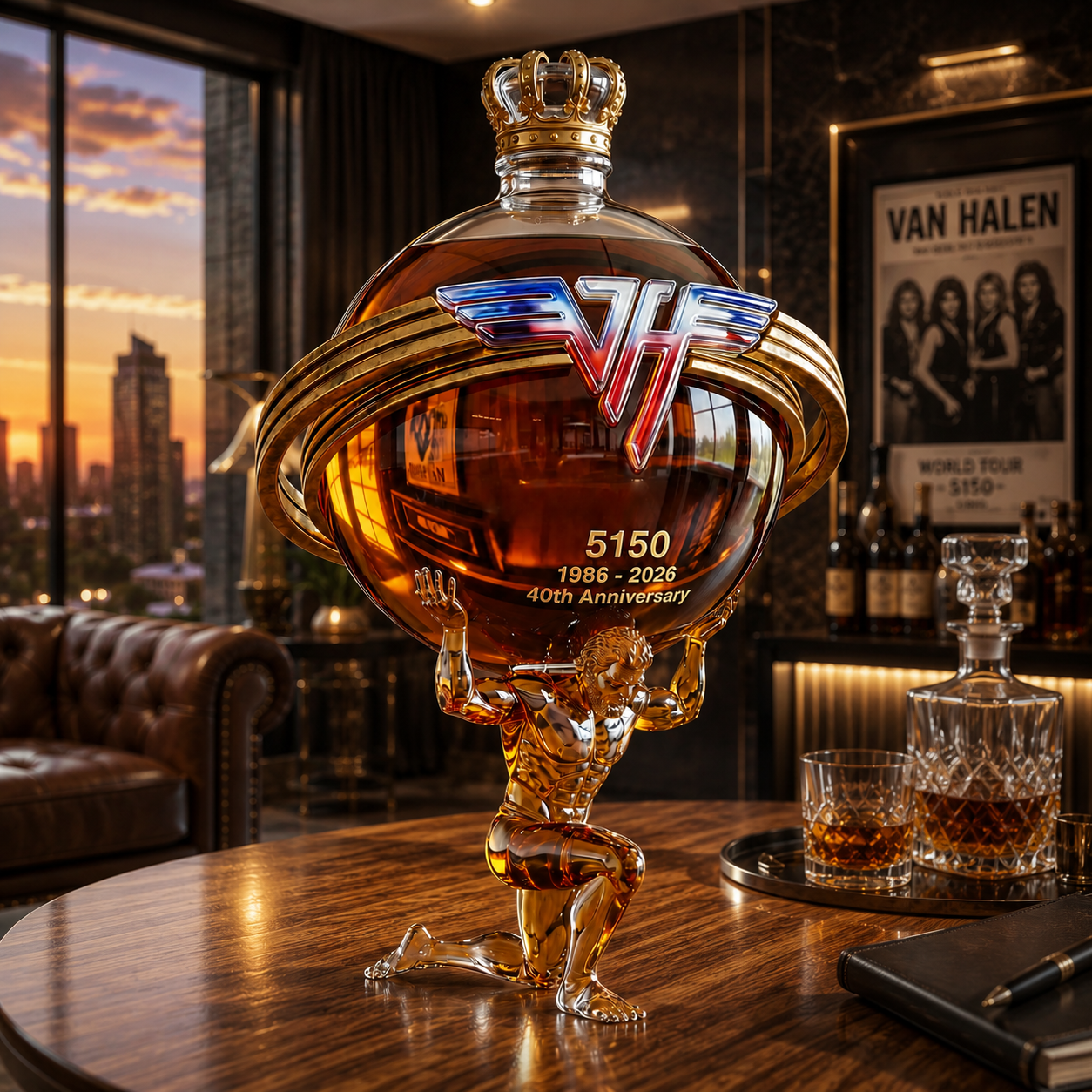 40th Anniversary Atlas 3D-Engraved Whiskey Decanter