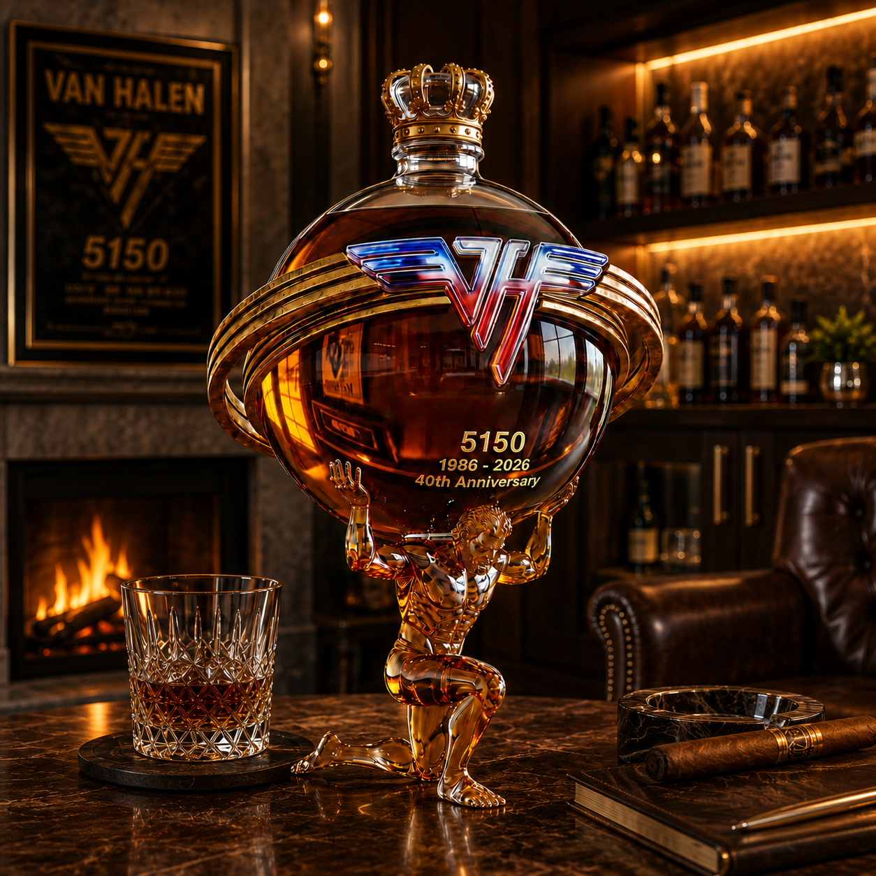 40th Anniversary Atlas 3D-Engraved Whiskey Decanter