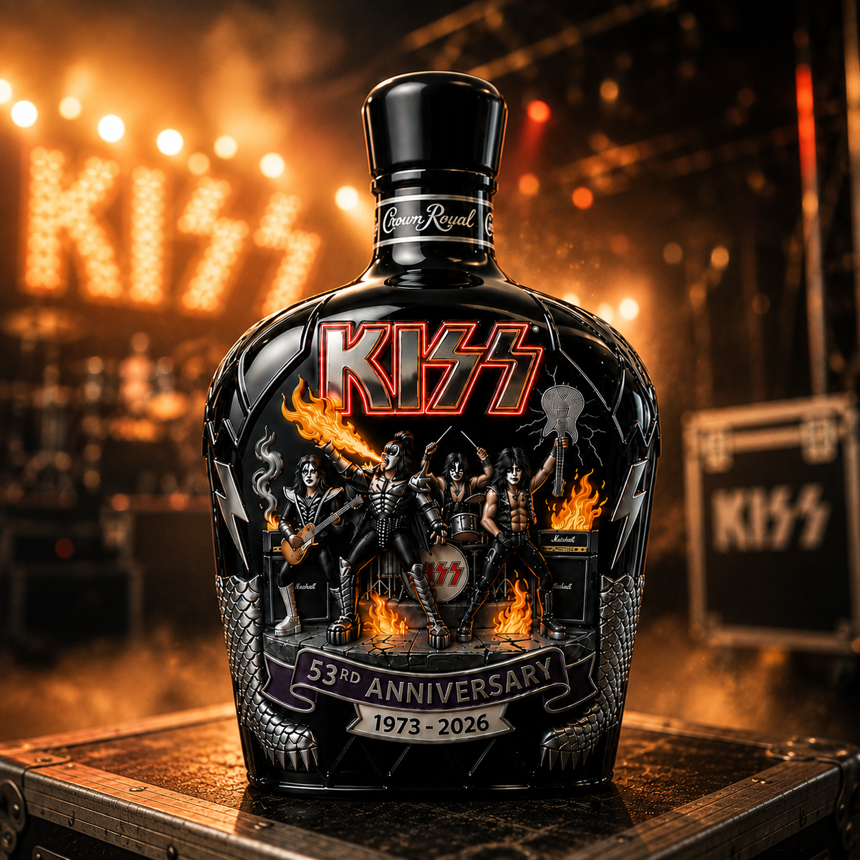 KISS 53rd Anniversary 1973–2026 Whiskey Bottle
