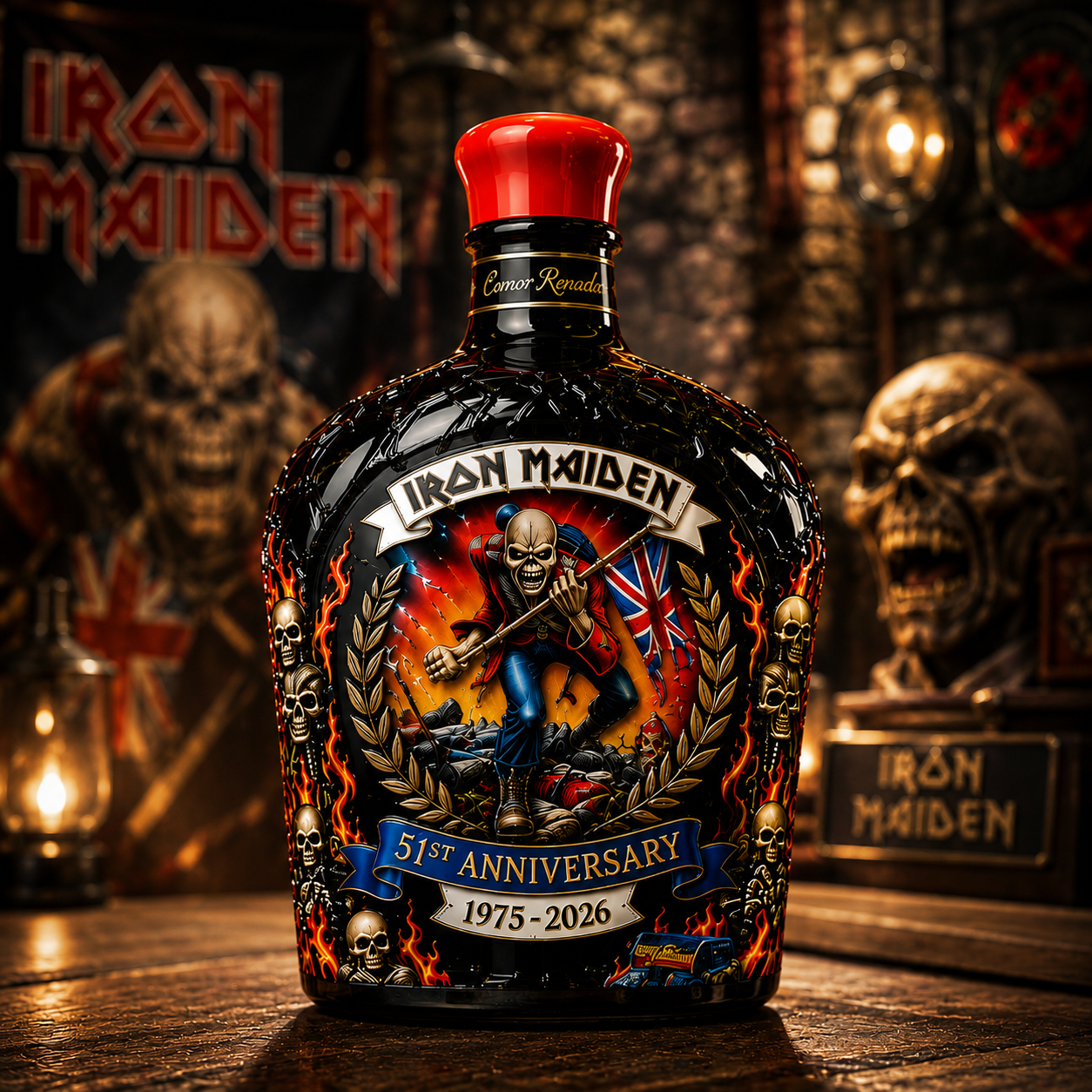 Iron Maiden 51st Anniversary 1975-2026 Whiskey Bottle