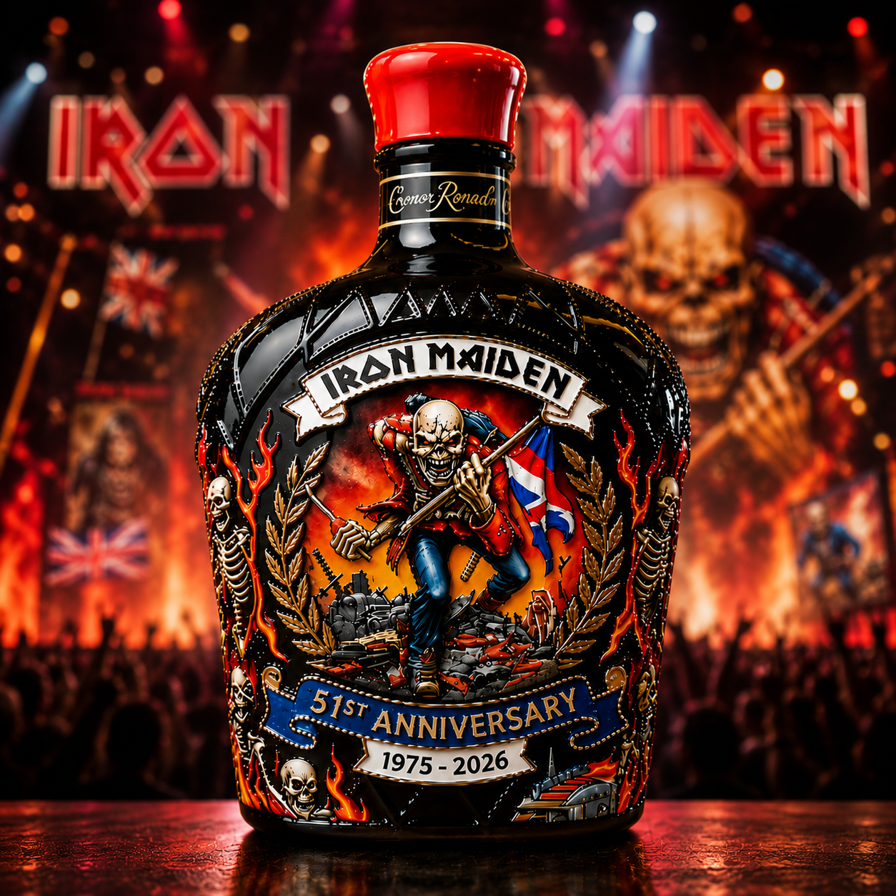 Iron Maiden 51st Anniversary 1975-2026 Whiskey Bottle