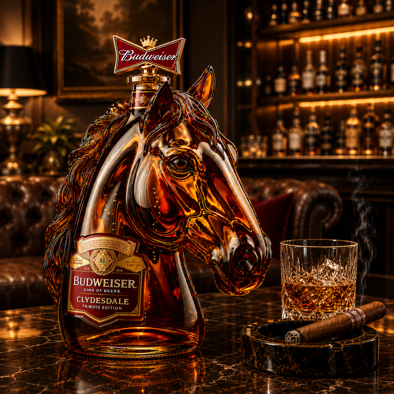 Budweiser Clydesdale Tribute Edition Whiskey Bottle