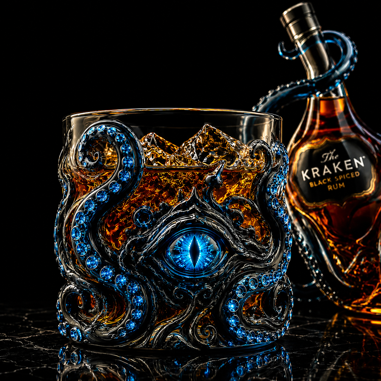 Kraken Black Spiced Rum Bottle