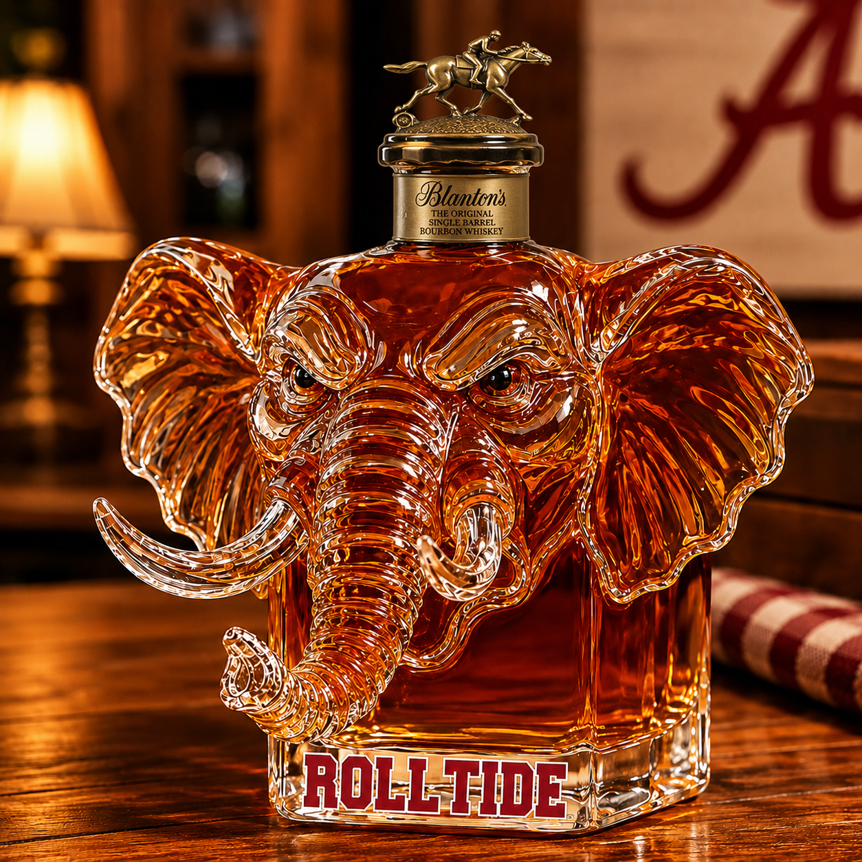Roll Tide Alabama Elephant Whiskey Decanter